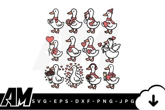 Download Valentine Goose Bundle SVG - Premium Resources