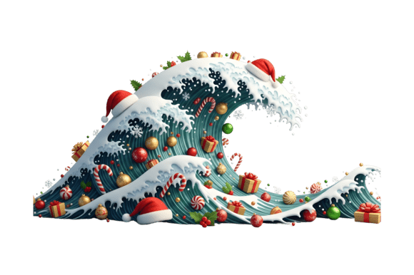 Download Christmas Wave Festive Ocean Holiday Art - Premium Resources